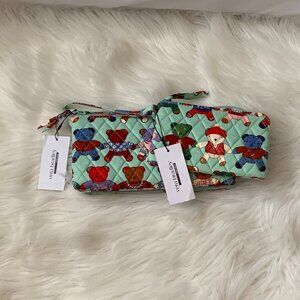 VERA BRADLEY Toasty Teddies Essential Clutch & Wristlet SET (2 PIECES SET)